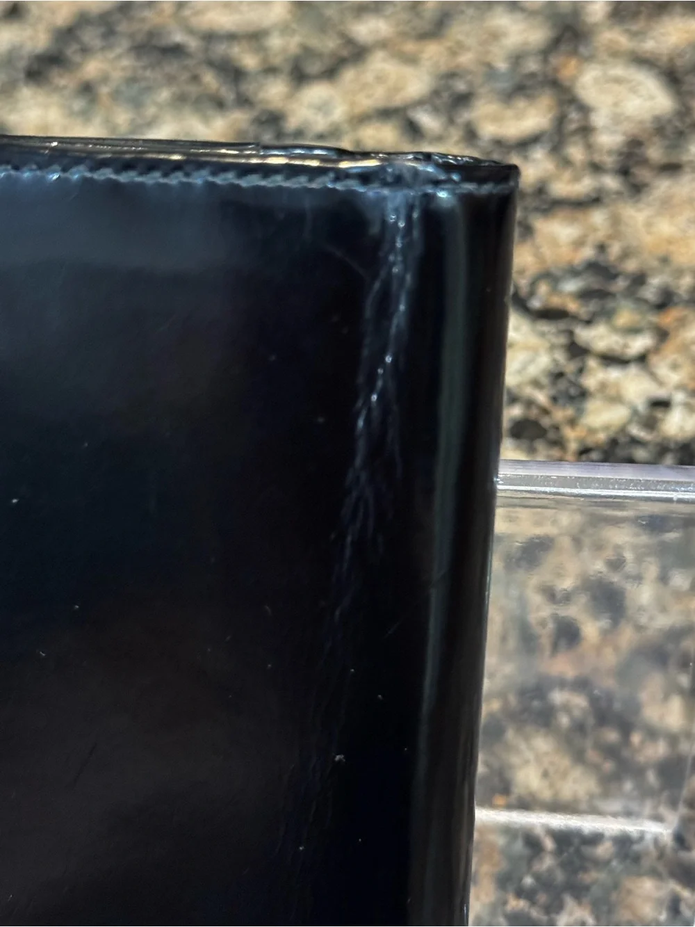 Gucci Black Patent Leather Compact Wallet VINTAGE